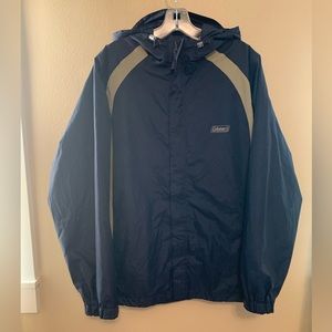 Coleman Men's Full Zip Hooded Lined Fall Jacket Coat Size Medium Navy Gray